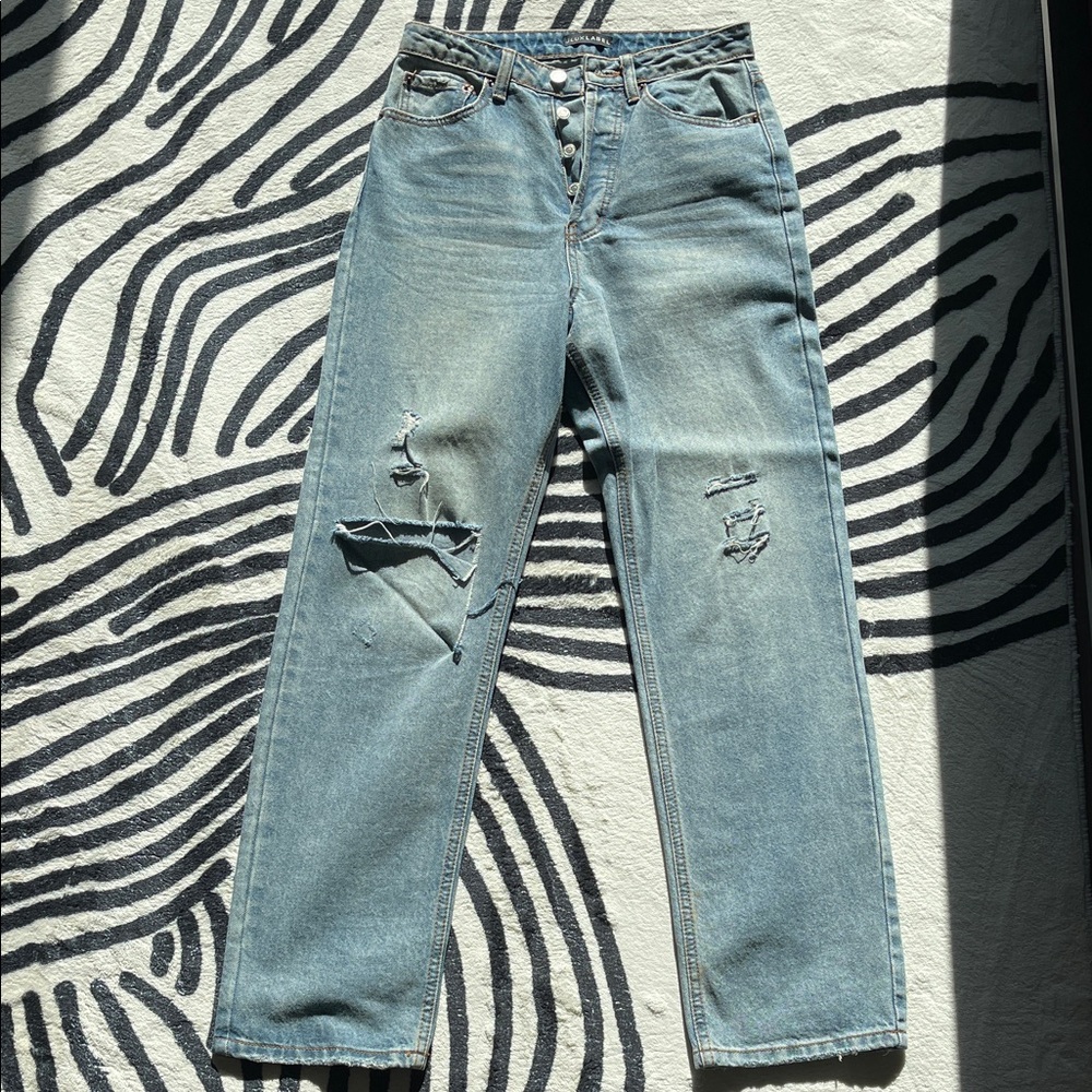 JLUXLABEL Light Blue Boyfriend Jeans